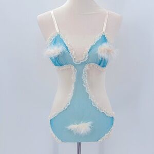 Vintage 1950s Exotique of New York Feather Embellished Sexy Lingerie
